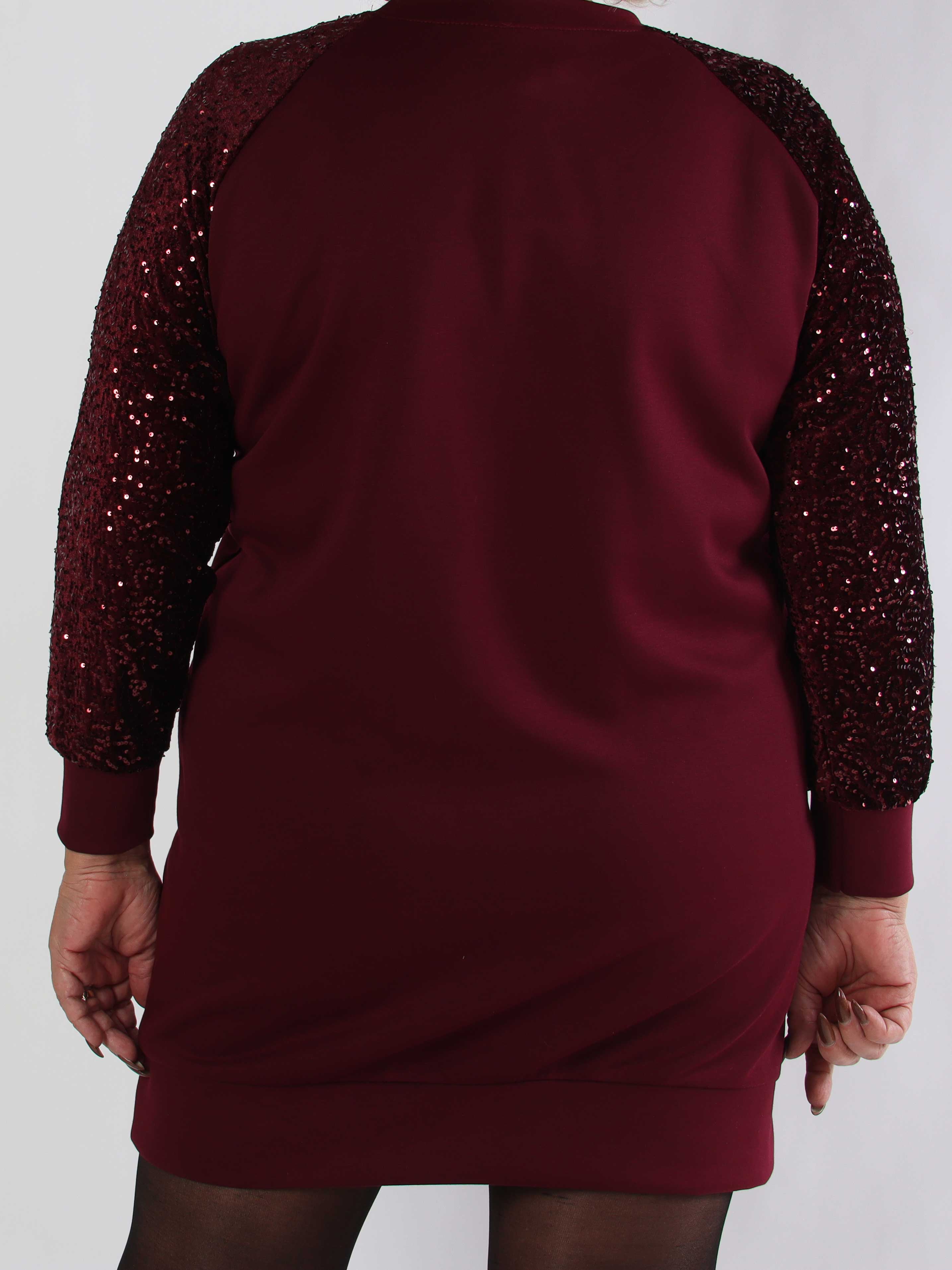 Parma - Plus size joggingkjole med pailletærmer